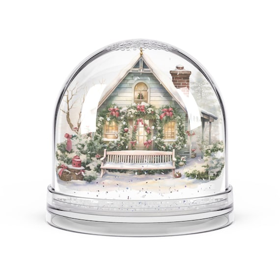 Cozy Cottage Snow Globe | Winter House Scene, Holiday Décor