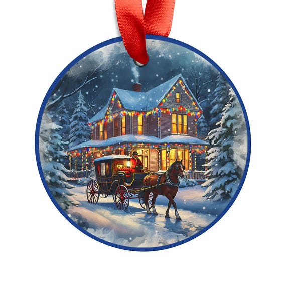 Holiday Acrylic Ornament with Ribbon - Winter Wonderland Decor, Christmas Gifts, Personalized Keepsakes, Festive Home Decor, Seasonal [...]