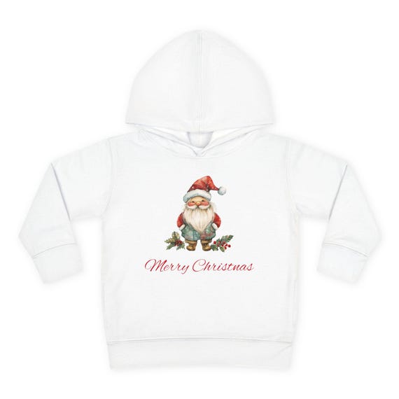 Toddler Christmas Hoodie, Merry Christmas Pullover, Holiday Gift for Kids, Santa Hoodie, Fleece Toddler Wear