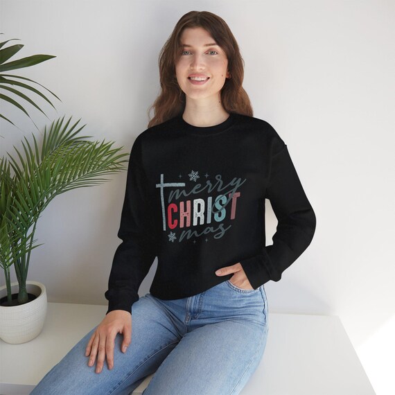 Merry Christ Mas Christmas sweatshirt | Holiday crewneck sweater