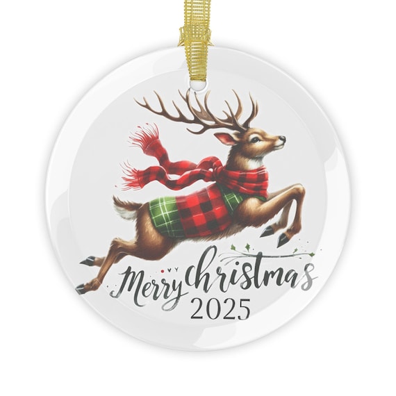Glass Ornaments, Christmas 2024 Rain Deer Decoration, Holiday Baubles, Festive Ornaments, Tree Decor, Gift Ideas, Hand-Painted Glass,