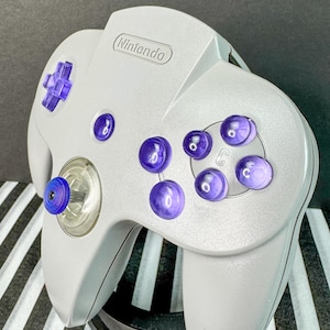 Bald “Slightly Atomic&quot; Face Button Set, transparent purple