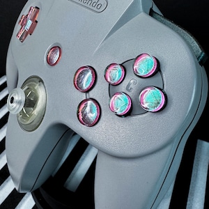 N64 “Chronoscepter&quot; Full Button Set, Color Shifting Prehistoric Powder