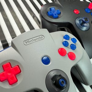 N64 &quot;Neon Rush&quot;  Full Button Set with V2 Z-triggers