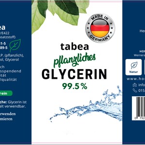 2 x1 Liter Glycerin 1000ml 99,5% min. Pharmaqualität vegan palmölfrei Lebensmittelqualität E422 tabea Ph. Eur Glycerol Bild 5