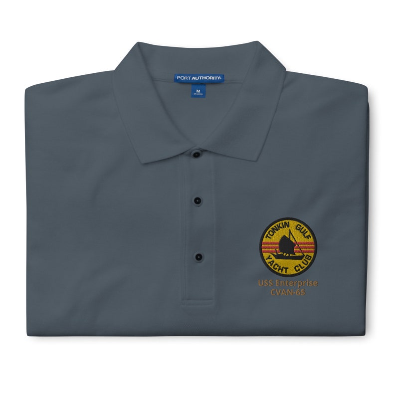 Tonkin Gulf Yacht Club Men's Premium Polo (USS Enterprise (CVAN-65))