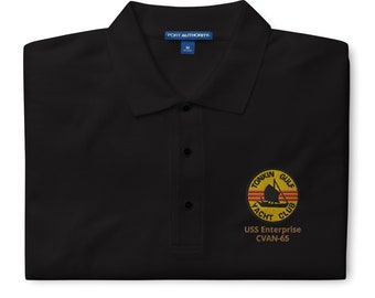 Tonkincyclyacht-klub-Männer-Premium-Poloshirt (USSEnterprise (CVAN-65))