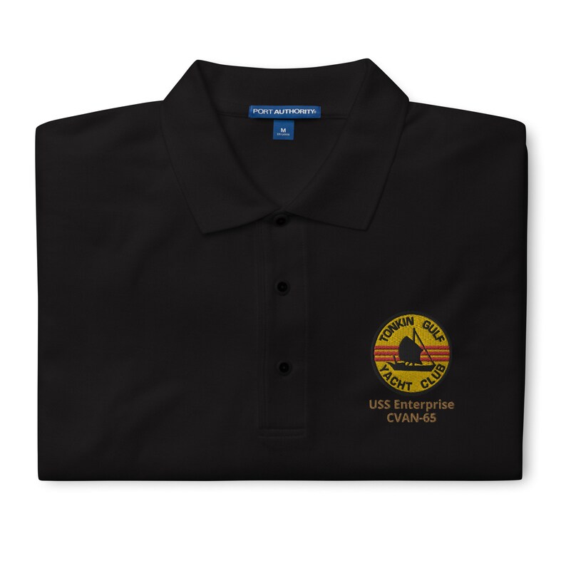 Tonkin Gulf Yacht Club Men's Premium Polo (USS Enterprise (CVAN-65))