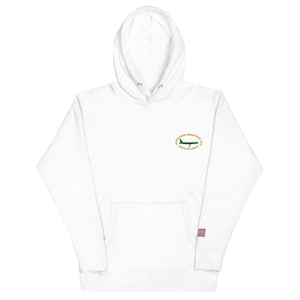 May include: White hooded sweatshirt with a green and gold embroidered airplane logo that reads "Airborne Operations Unit 173rd Airborne Brigade". The sweatshirt has a small American flag patch on the sleeve.