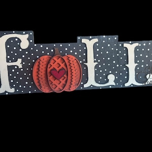 Fall Pumpkin Sign Word Block Pumpkin Shelf Sitter Fall Home Decor Pumpkin Home Decor