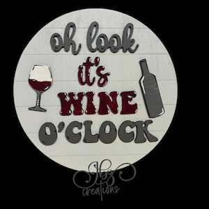 Oh Look it's Wine O'clock Bread Board Round Insert ADD-ON ONLY