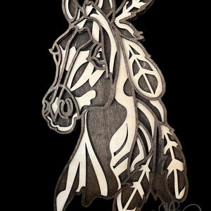 Wooden Horse Head Wall Hanging Decor