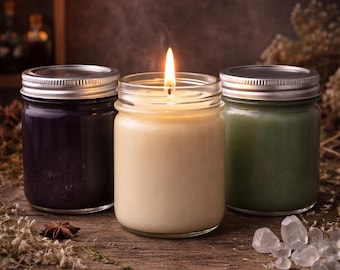 Conjunto de duas velas artesanais em pote de cera de soja | Cera natural, decoração aconchegante para casa