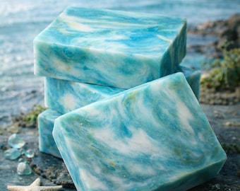 Conjunto de Sabonetes Beijos de Sereia (4 Barras) | Sabonetes Artesanais com Espiral do Oceano