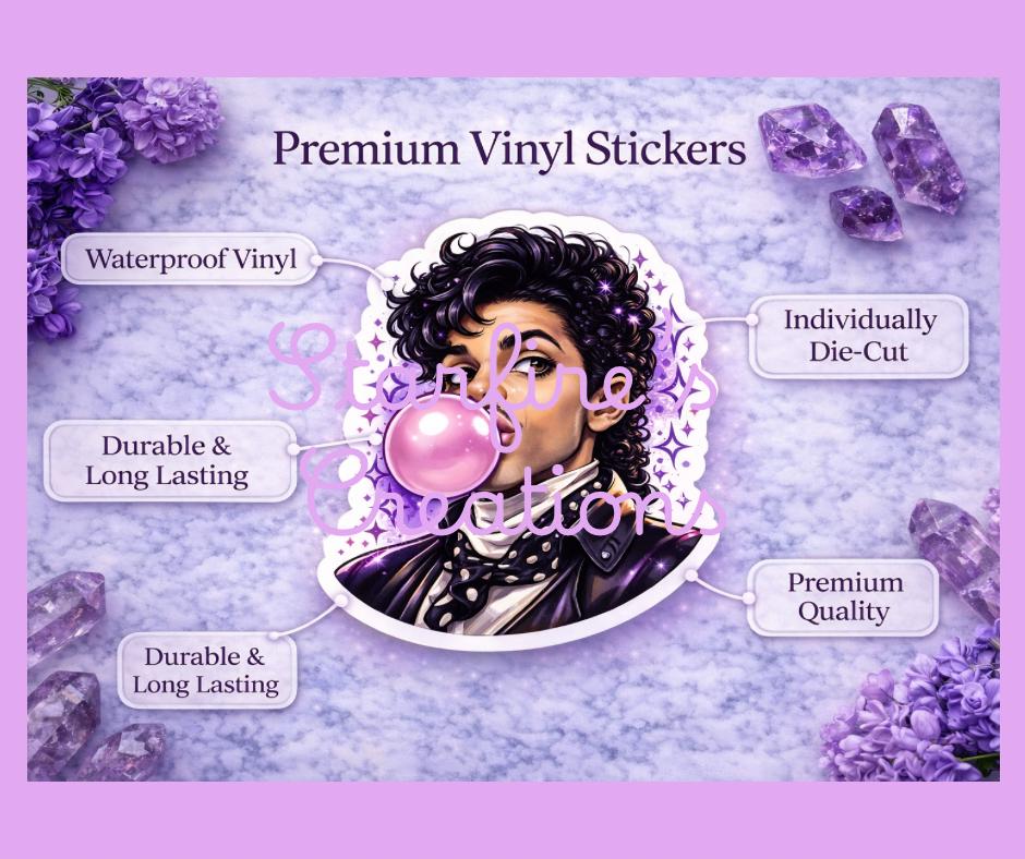 Prince Face Sticker Prince Inspired Vinyl Sticker Sheet – 4x6 Retro Pop Art Music Fan Gift ...