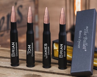 Personalized Groomsmen Gifts, Bottle Opener 50 Caliber, Engraved Gifts for Men, Groomsman, Military, Fathers Day, Hunters, Boaters