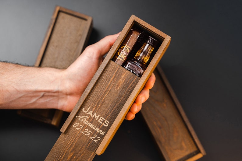 Wooden Groomsmen Gift Box with Personalization