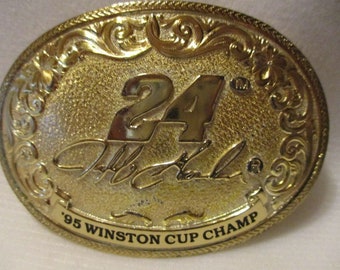 Boucle de ceinture trophée NASCAR N° 24 JEFF GORDEN par Montana Silversmiths aux Etats-Unis