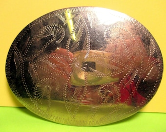 Boucle de ceinture réversible vintage R&B fabriquée à la main et gravée aux États-Unis