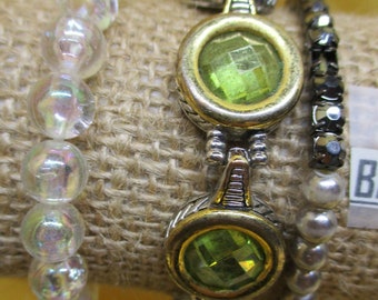 5 pulseras surtidas Vintage y modernas Impresionantes conjuntos plateados, dorados y verdes