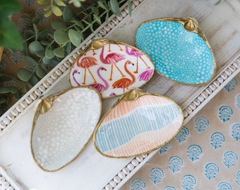 Handmade Clam Shell Trinket Dish Jewelry Dish Bridesmaid Gift Mothers Day Gift