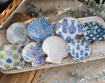 Medium Handmade Noble Scallop Shell Trinket Dish Jewelry Dish Bridesmaid Gift Mothers Day Gift