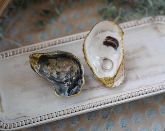Handgefertigte His & Hers Oyster Shell Ring Schale Schmuckschale Braut Bräutigam Geschenk