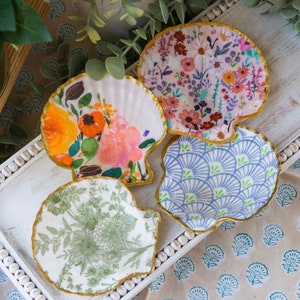 Large Handmade Scallop Shell Trinket Dish Jewelry Dish Bridesmaid Gift Mothers Day Gift