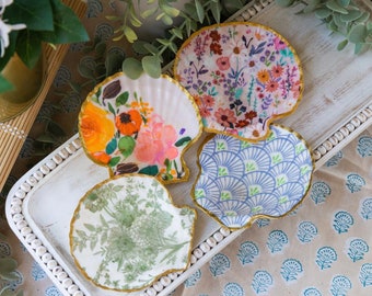 Large Handmade Scallop Shell Trinket Dish Jewelry Dish Bridesmaid Gift Mothers Day Gift