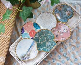 Large Handmade Scallop Shell Trinket Dish Jewelry Dish Bridesmaid Gift Mothers Day Gift