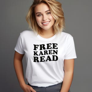 Free Karen Read Fitted Boyfriend T-Shirt | Justice for Karen Read | True Crime Shirt | Women&#39;s Graphic Tee | IYKYK Shirt | Karen Read Merch