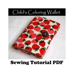 SEWING PATTERN Child's Coloring Wallet PDF Download image 1