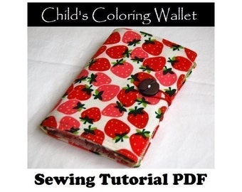 SEWING PATTERN - Child's Coloring Wallet (PDF Download)