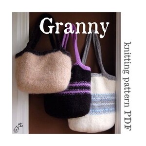 KNITTING PATTERN - Granny Felted Wool Bag (PDF Download)