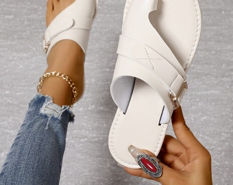Sandalias ligeras para mujer, sandalias de verano, sandalias planas, zapatillas transpirables de fondo suave antideslizantes
