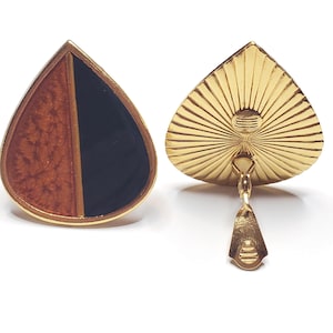 YSL Opium Collection Burnt Orange & Black Clip-On Earrings