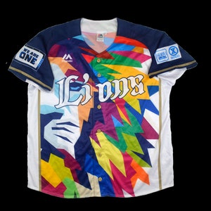Nouveau Maillot de baseball Majestic Seibu Lions NPB Japan We Are One Bleu - France