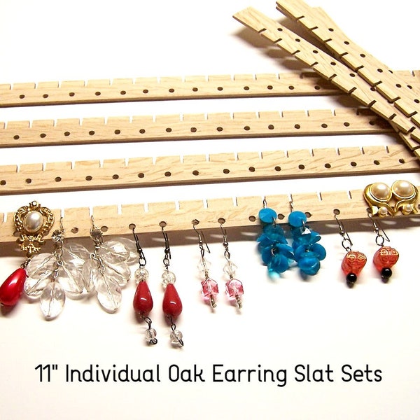 DIY Earring Slats Set OF 8, Earring Holder, Custom Length Strips, Jewelry Organizer, Armoire Cabinet Organization