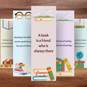 Custom Bookmark PNG, Printable Bookmarks, Bookish Gifts, Cute Book Mark, Digital Download, Book Lover Gift for Her, Reading