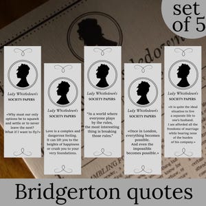 Lady Whistledown Digital Bookmarks - Gift for Bridgerton Fans, Book Lovers,Printable Bookmark for Her - Instant Download Set