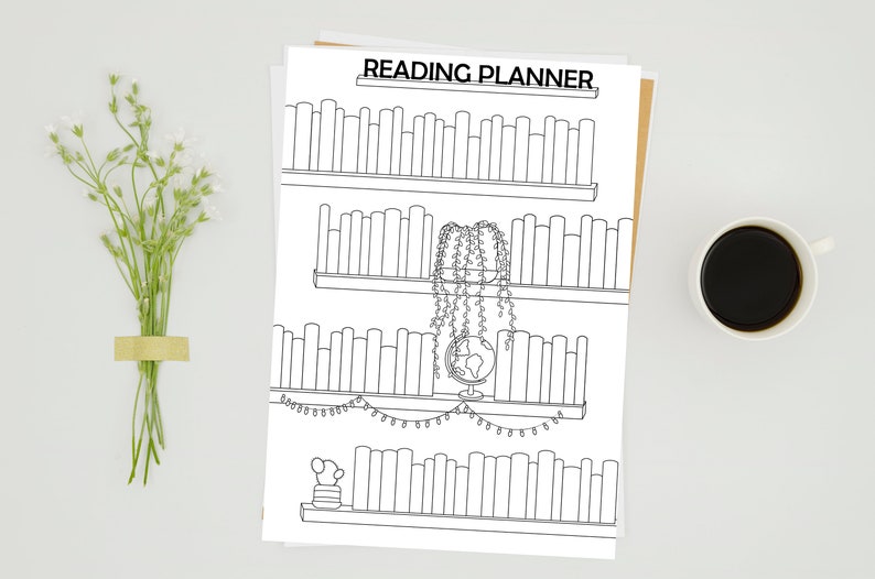 Book Planner Bookcase A4, A5, Letter Perfect for Book Lovers Instant ...