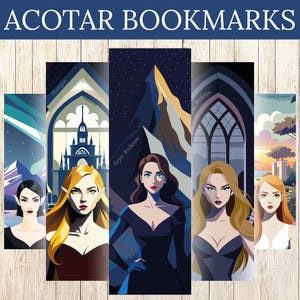 Printable Custom Bookmarks PNG, ACOTAR Merch, Bookish Gifts,Sarah J Maas, Instant Download