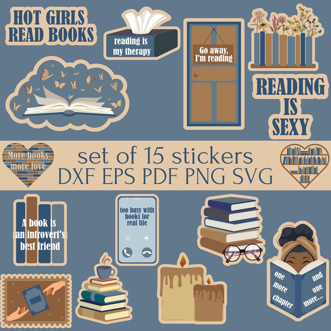 Digital Stickers | Bookish Scrapbooking | Book Lover Stickers | Pastel ...