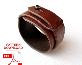 PDF A4 Pattern Gladiator Leather Bracelet (4In1) .4 sizes for bracelets.