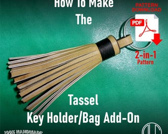 PDF A4 Pattern + Video Wie erstelle ich einen Quaste Schlüsselhalter / Taschen Add-On