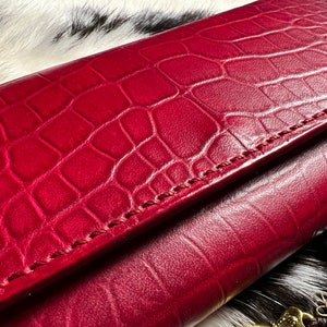 Leather pattern PDF for a long wallet.
