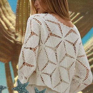 Patrones de ganchillo saco de lana calado a crochet mangas largas con botones