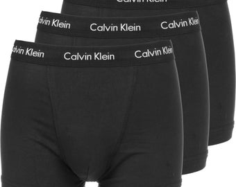 Calvin Klein Mens 100% Authentic CK 3 Pack Low Rise Trunk Boxer Black / Black