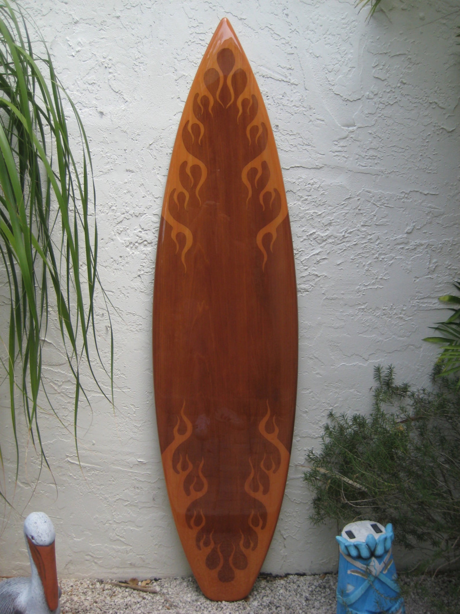 Decorative Flame Surfboard / Surfboard Wall Art / Hawaiian Art | Etsy