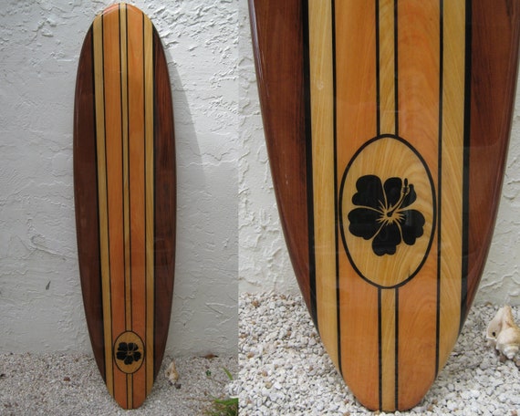 Decorative Wooden Surfboard Wall Art Hawaiian Art Hawaiian Etsy